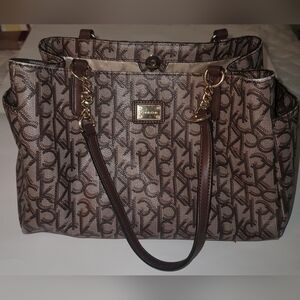 Caving Klein Brown Monogram Tote Bag